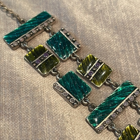 French Designer IKITA Geometric Panel Bracelet - Picture 3 of 7